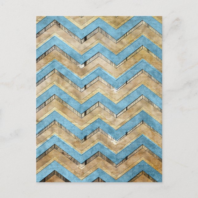 Awesome cool chevron zigzag pattern postcard (Front)