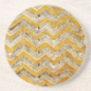 Awesome cool chevron zigzag pattern wood marble coaster