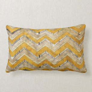 Awesome cool chevron zigzag pattern wood marble lumbar cushion