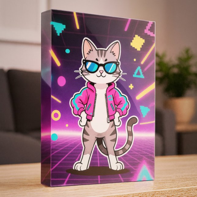 Awesome Cool Retro Gamer Cat Photo Block (Creator Uploaded)