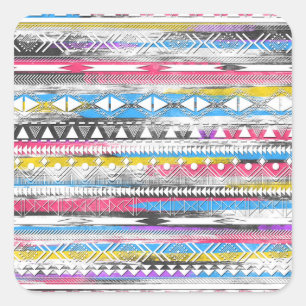 Awesome Cool trendy Aztec tribal Andes pattern Square Sticker