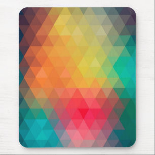 Awesome cool trendy colourful triangles pattern mouse pad