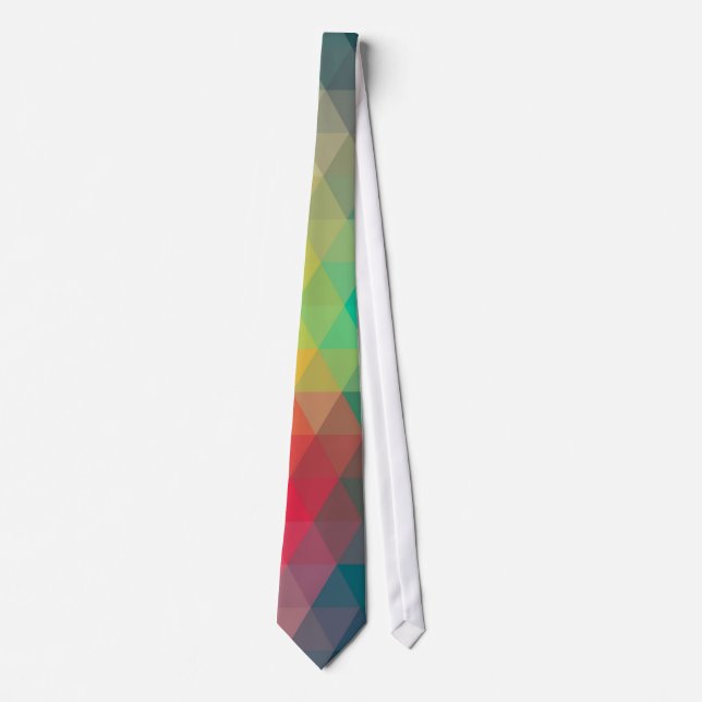 Awesome cool trendy colourful triangles pattern tie (Front)
