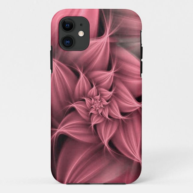 Awesome Coral Pink Flower Fractal  Case-Mate iPhone Case (Back)