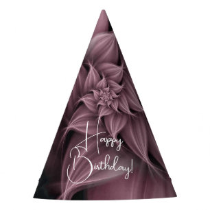 Awesome Coral Rose Blush Flower Fractal  Party Hat