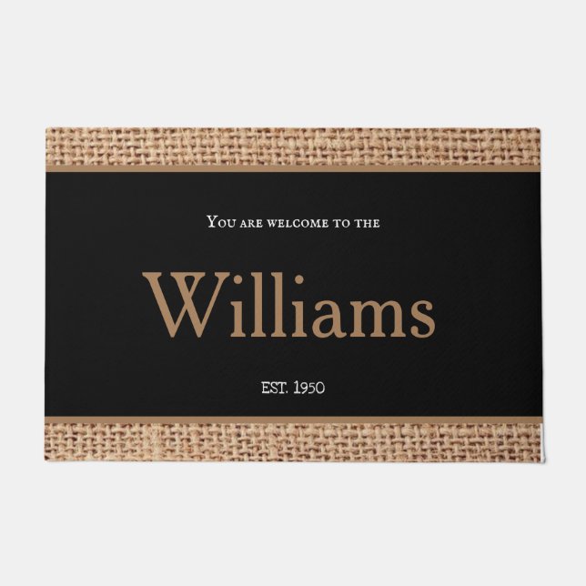 Awesome cosy design modern monogram black brown    doormat (Front)