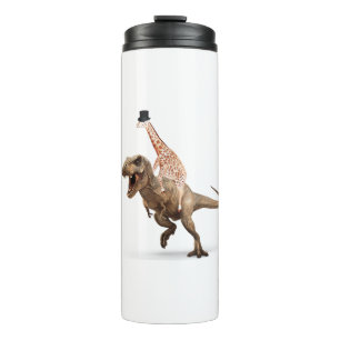 Awesome Crazy Giraffe Top Hat T-Rex - Mens_Womens Thermal Tumbler