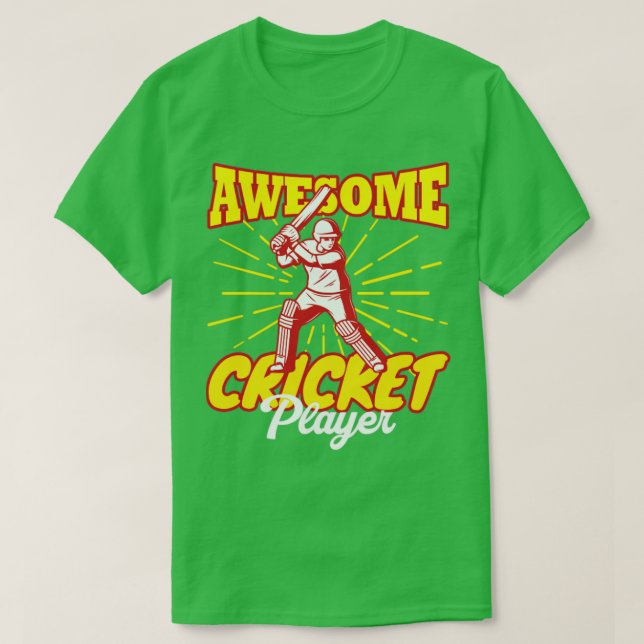 Awesome Cricket Player Cricketer  T-Shirt (Design Front)