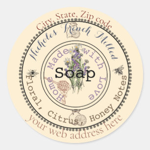 awesome customisable soap  classic round sticker