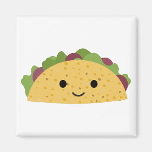 Awesome Cute Cartoon Kawaii Smiling Taco Magnet