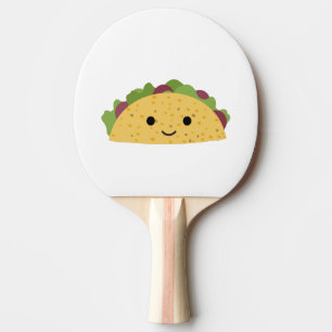 Awesome Cute Cartoon Kawaii Smiling Taco Ping Pong Paddle