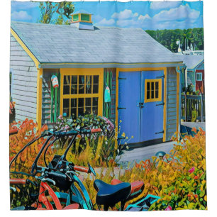 Awesome Cycling Painting Shower Curtain