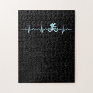 awesome cyclist heartbeat mountain biking cycling jigsaw puzzle
