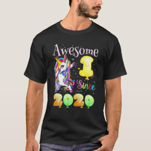 Awesome Dabbing Unicorn Birthday 1 Year Old Girl 1 T-Shirt