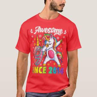 Awesome Dabbing Unicorn Birthday 9 Year Old Girl 9 T-Shirt