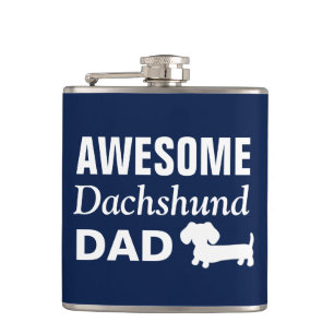 Awesome Dachshund Dad Flask Wiener Dog