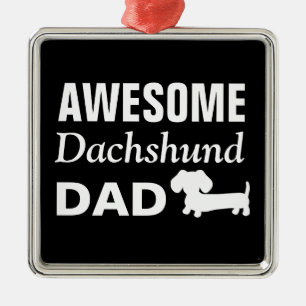 Awesome Dachshund Dad Rear View Mirror Charm Metal Tree Decoration