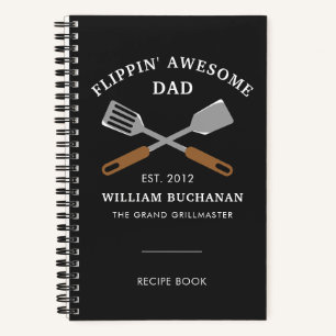 Awesome Dad BBQ Father Personalised Recipe Notebook