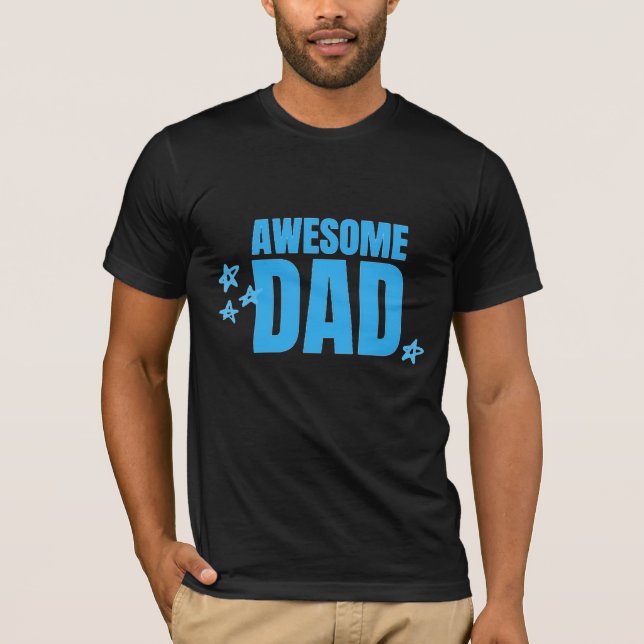 Awesome dad blue text T-Shirt (Front)