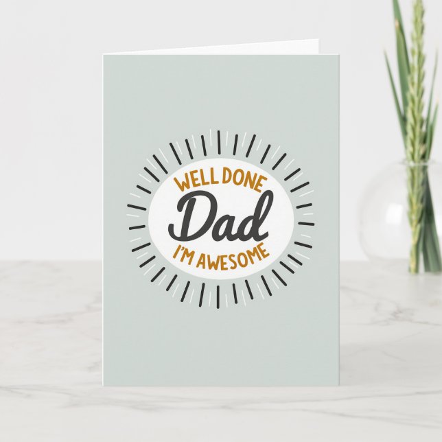 Awesome Dad Day Burst Card (Front)