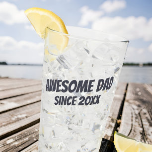 Awesome Dad Since 20XX Modern Simple Beer Glass