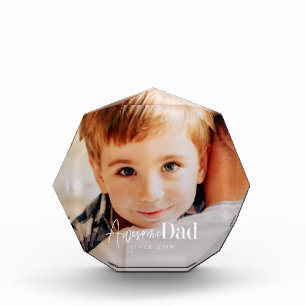 Awesome Dad Since 20XX Modern Simple Elegant Photo Block