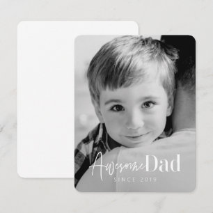 Awesome Dad Since 20XX Modern Simple Elegant Photo Card