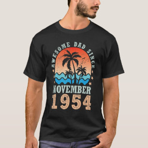 Awesome Dad Since November 1954 Happy Birthday 68 T-Shirt