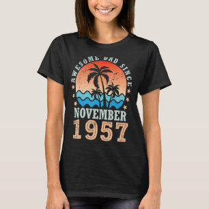 Awesome Dad Since November 1957 Happy Birthday 65 T-Shirt