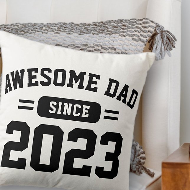 Awesome Dad Since XX Athletic Modern Father's Day Cushion (Creator Uploaded)
