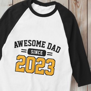 Awesome Dad Since XX Athletic Modern Father's Day T-Shirt
