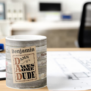 Awesome Dad Western Themed Custom Name Coffee Mug