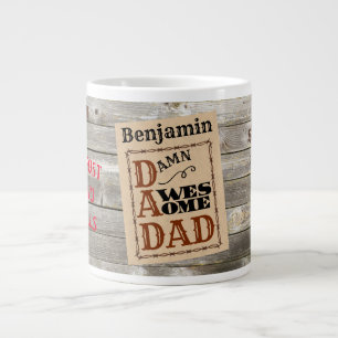 Awesome Dad Western Themed Custom Name Large Coffee Mug