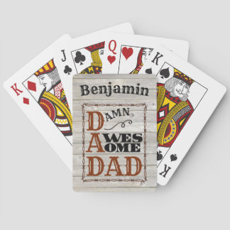 Awesome Dad Western Themed Custom Name Playing Cards