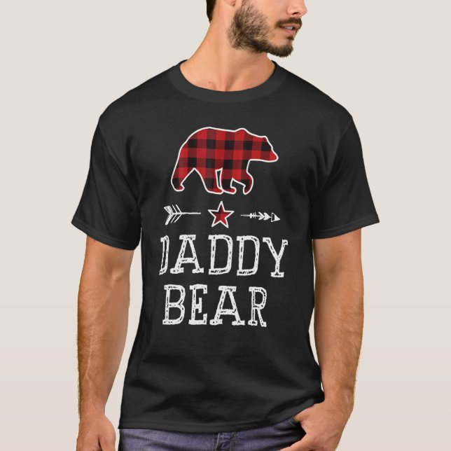 Awesome Daddy Bear Red Plaid Graphic Father Day Me T-Shirt (Front)