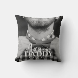 Awesome Daddy Since 20XX Simple Elegant Photo Cushion