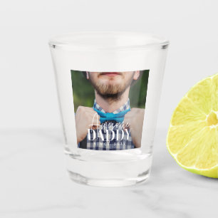 Awesome Daddy Since 20XX Simple Elegant Photo Shot Glass