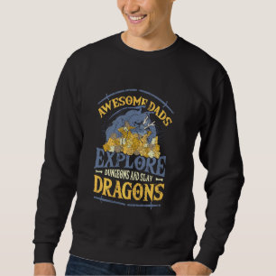 Awesome Dads Explore Dungeons Dm Rpg Gamer Sweatshirt