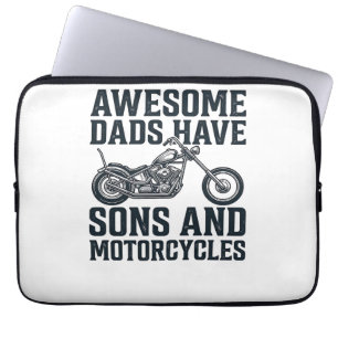Awesome Dads Have Sons and Motorcycles Design_1 Laptop Sleeve