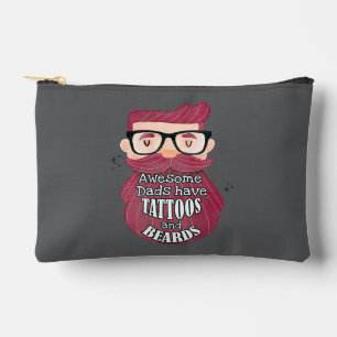 Awesome Dads Have Tattoos and Beards Accessory Pouch