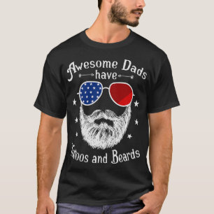 Awesome Dads Have Tattoos And Beards Cool Bearded T-Shirt