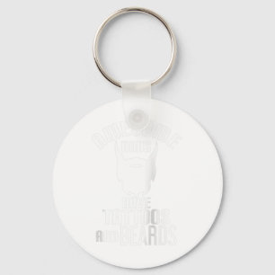 Awesome Dads Have Tattoos And Beards - Funny Ragla Key Ring