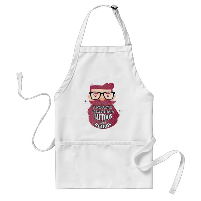 Awesome Dads Have Tattoos and Beards Standard Apron (Front)