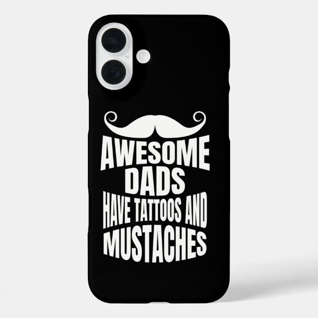 Awesome Dads Have Tattoos Black iPhone Case (Back)