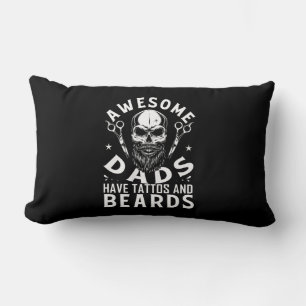 Awesome Dads Have Tattos And Beards Lumbar Cushion