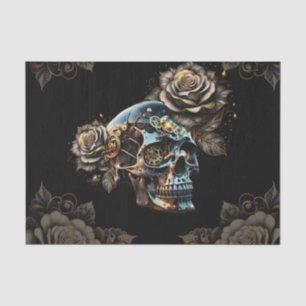 Awesome dark steampunk skull tissue paper
