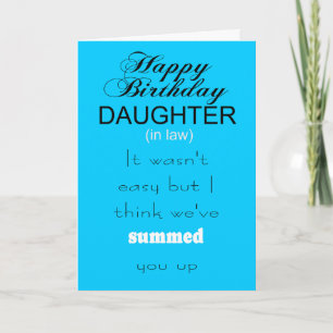 Awesome daughter in law birthday card