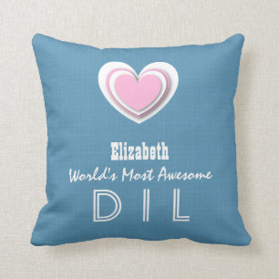 Awesome DAUGHTER-IN-LAW Pastel Blue Pink Star A05V Cushion