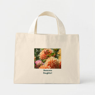 Awesome Daughter! Tote bags Orange Dahlia Flower