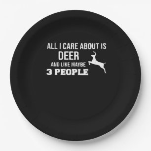 Awesome Deer Lover Minimal Retro Style Paper Plate